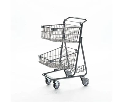 Twin Basket Shopping Trolley